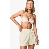 Womens Linen Turnup Beach Shorts