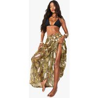 Womens Beachwear Essentials Snake Print Maxi Skirt