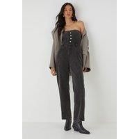 Bandeau Button Up Denim Jumpsuit