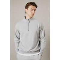 Mens Light Grey Half Zip Jersey Sweat - Xxl