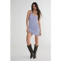 Studded Asymmetric One Shoulder Mini Dress