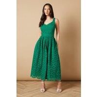 Embroidered Broderie Midi Dress