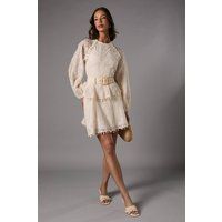 Coast Cream Fit & Flare Dress Womens Occasion Dresses