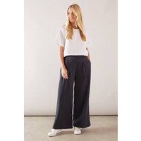 Wallis Women's Petite Wide Leg Pleat Trouser in Navy | Size: 10