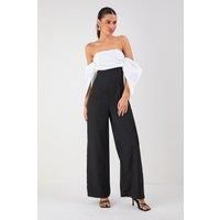 Misspap Black Wide Leg Jumpsuit Womens Occasion Jumpsuits