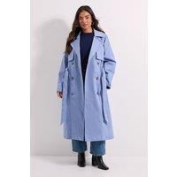 Dorothy Perkins Light Blue Trench Coat Womens Daywear Jackets & Coats