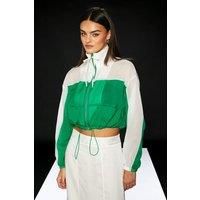 Runway 1.8.1.8 Green Windbreaker Womens Daywear Jackets & Coats