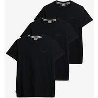 Superdry Essential Logo 3 Pack T-Shirts - Black