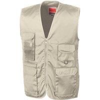 Result Mens Safari Waistcoat Jacket / M Camel FK1006