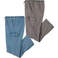 Atlas For Men Mens Denim Cargo Trousers (Pack of 2) AF2175