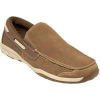 Atlas For Men Mens Split Leather Elasticated Moccasins / 8 UK Light Brown AF2249