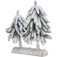 Hill Interiors Wood Snowy Fir Tree Christmas Decoration / One Size Brown/White/G