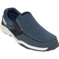 Atlas for Men Men's Split Leather Boat Style Moccasins in Blue | Size: 8