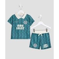 River Island Mini Boys Football T-Shirt Set - Khaki