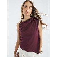 River Island Sleeveless Shell Trim Drape Top