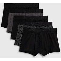 River Island Monogram Sketch Pack Of 5 Trunks - Black