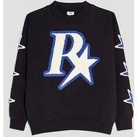 River Island Older Boys R Star Applique Sweatshirt - Black