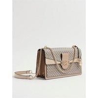 River Island Monogram Print Shoulder Bag - Brown