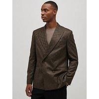 River Island Checkerboard Blazer Jacket - Brown