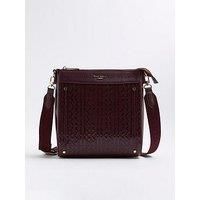 River Island Patent Monogram Print Messenger Bag - Red