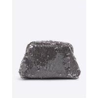 River Island Sequin Clutch Bag - Silver