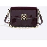 River Island Patent Rr Satchel Bag - Red