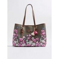 River Island Floral Monogram Buckle Shopper Bag