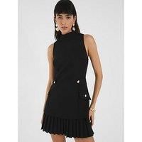 River Island Pleated Hybrid Mini Dress - Black