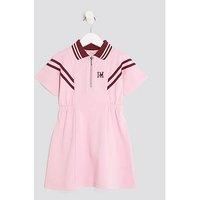 River Island Mini Girls Striped Polo Shirt Dress - Pink