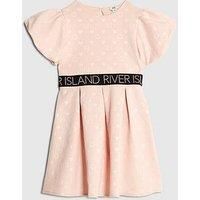 River Island Older Girls Embossed Scuba Dress - Beige