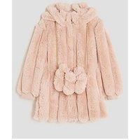River Island Mini Girls Faux Fur Coat With Bag - Pink