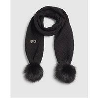 River Island Older Girls Knitted Pom Scarf - Black