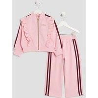 River Island Mini Girls Frill Track Set - Pink