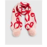 River Island Older Girls Bow Pom Pom Scarf - Pink