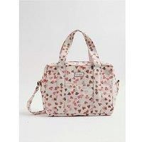 River Island Canvas Heart Print Holdall Bag - Cream