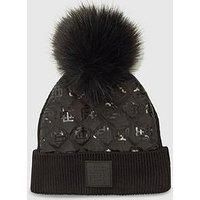 River Island Older Boys Monogram Beanie Hat - Black