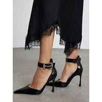 River Island Buckle Ankle Strap Court Heels - Black