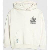River Island Older Boys Back Print Kazaki Japanese Hoodie - Cream