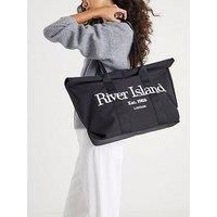 River Island Roll Top Holdall Bag - Black