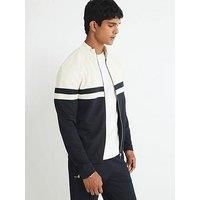 River Island White Slim Fit Colour Block Shacket - Cream