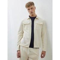 River Island Slim Fit Double Pocket Overshirt - Cream