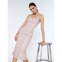 River Island Vinyl Corset Midi Dress - Pink
