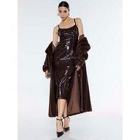 River Island Vinyl Corset Midi Dress - Red