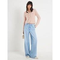 River Island Fluffy Trimmed Cardigan - Pink