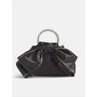 River Island Diamante Bow Clutch Bag - Black