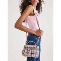 River Island Boucle Pearl Handle Cross Body Bag - Pink