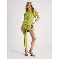 River Island Embellished Drape Trim Mini Dress - Green