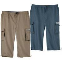 Atlas for Men Men's Microfibre Cargo Trousers Pack of 2 in Blue | Size: 4XL