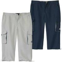 Atlas for Men Men's Cropped Cargo Trousers Pack of 2 in Mid Grey | Size: 4XL