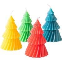 Something Different Christmas Tree Candles (Pack of 4) / One Size Yellow/Red/Blu